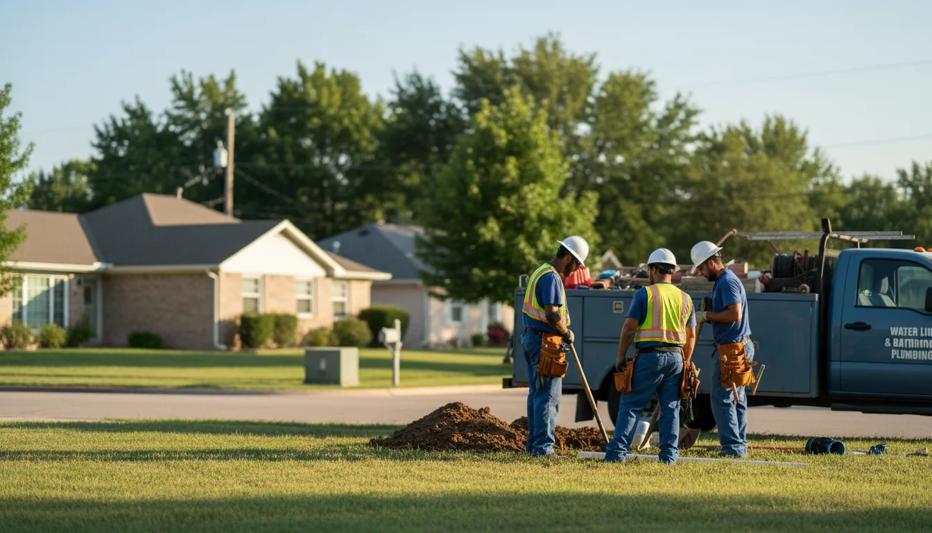 Residential water line and bathroom plumbing service in Foley, MO